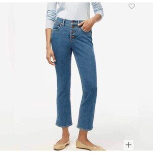 J. Crew Jeans Flare Cropped Midrise All Day Stretch Denim Blue Size 27 P